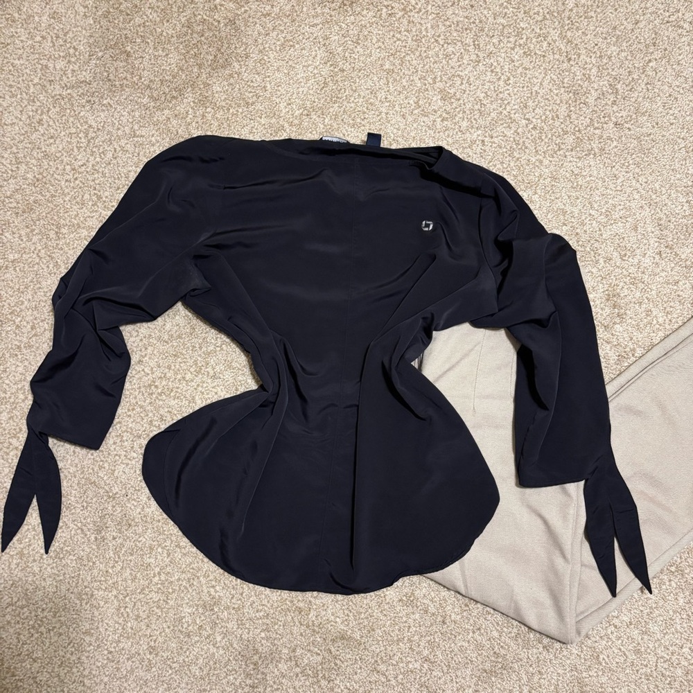 Chase Bank Lands' End Navy Blouse